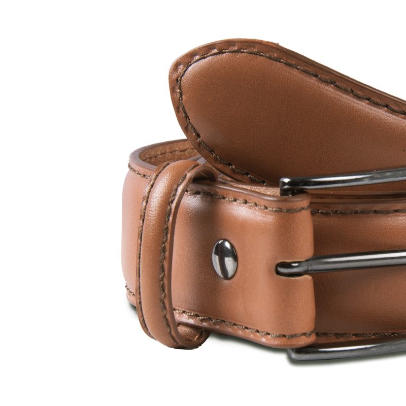 gros plan ceinture madrid cuir cognac jules & jenn